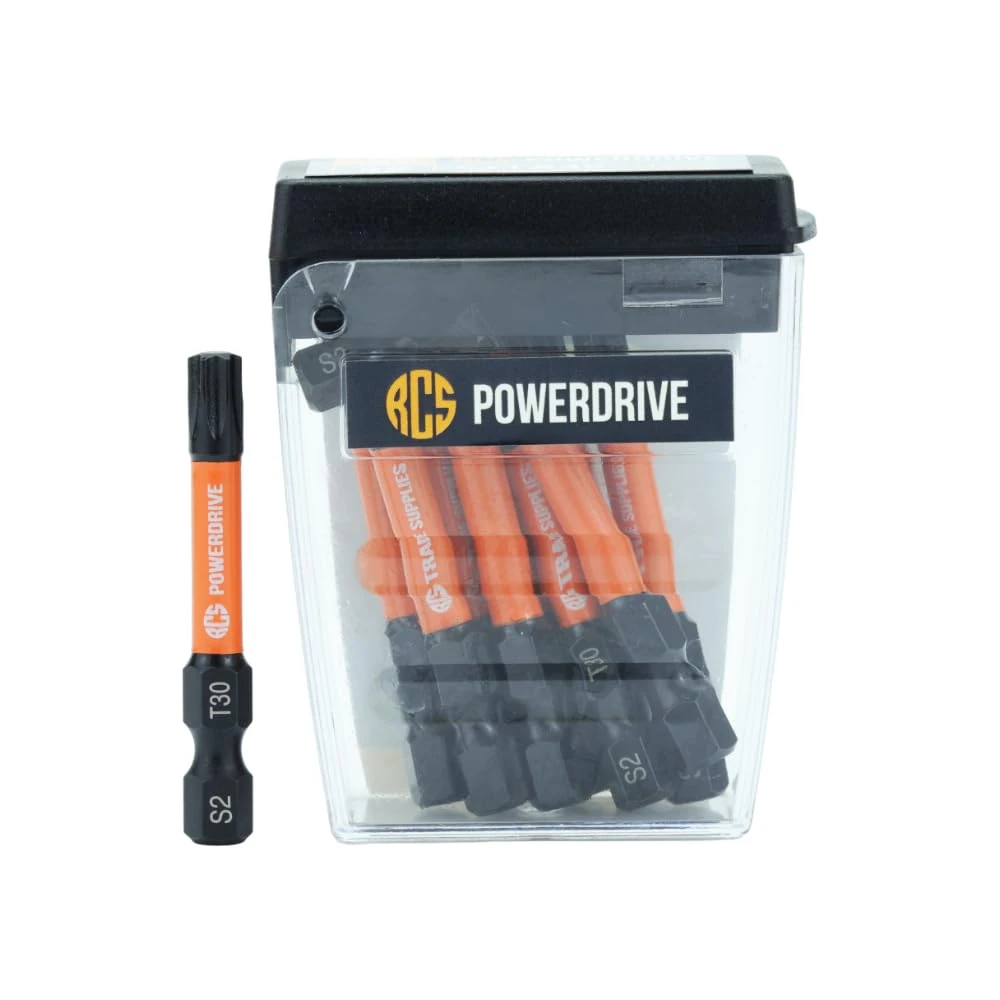 RCS T30 50mm Length Impact Screwdriver Bits (Tub of 10)