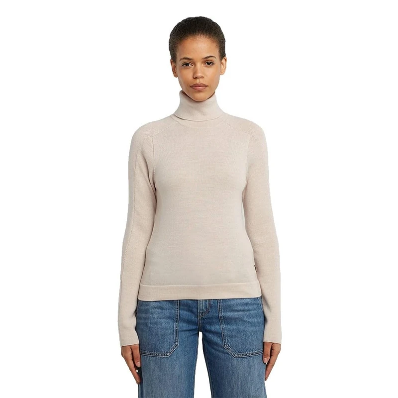 G-STAR 8719965012981 Core Turtle Slim Knit Women's, White (Whitebait D27713-b692-1603), XL