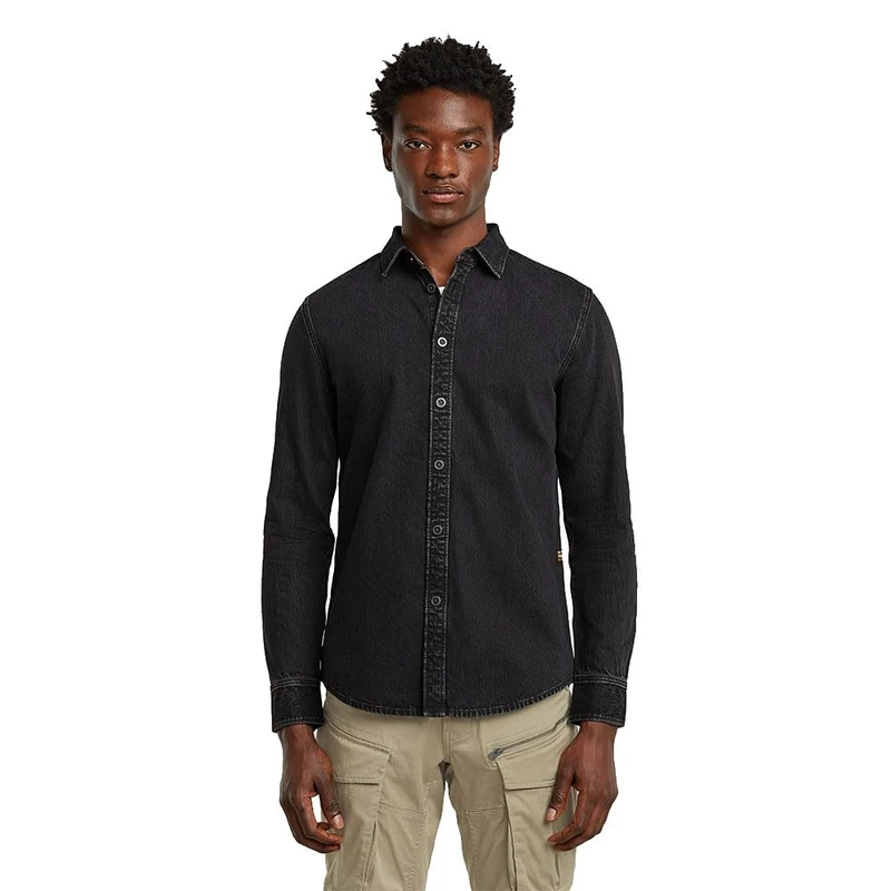 G-STAR Clean Slim Shirt LS, Multicolour (Worn in Oyster Shell D27681-d942-h497), L