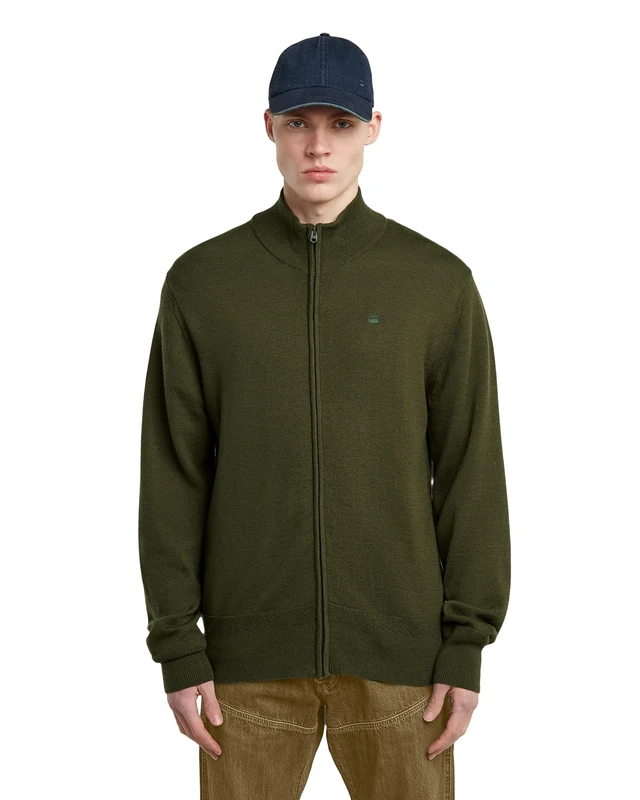 G-STAR Men's Premium Core Full Zip Knit Sweater, Grey (Asfalt D27711-b692-995), XL