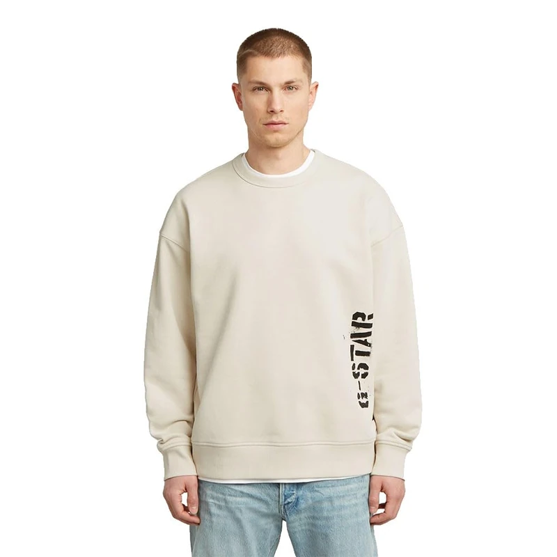 G-STAR Men's Sprayed 89 Gr Loose R Sw Sweater, White (Whitebait D27096-e124-1603), S