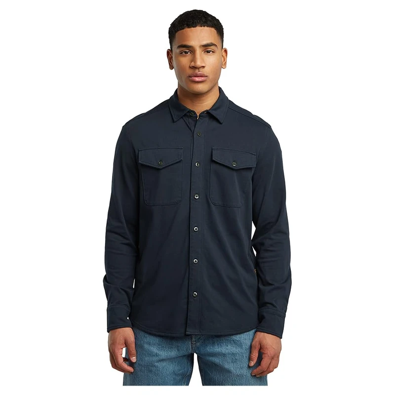 G-STAR Men's Marine Jersey Shirt Ls, Blue (Salute D26765-c784-c742), XL - Image 1