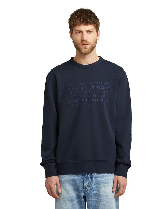 G-STAR Men's Text Graphic R Sw Sweater, Blue (Salute D27094-e209-c742), S