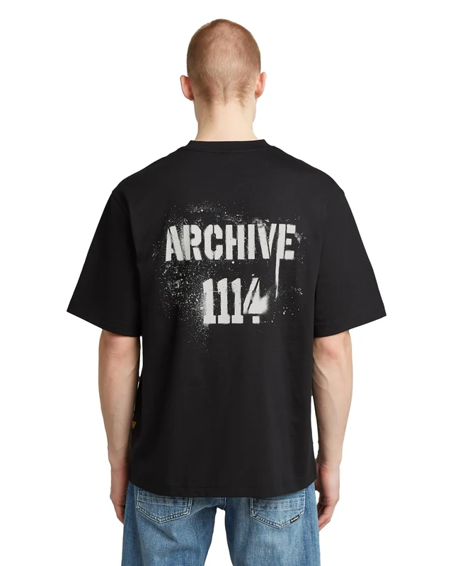 G-STAR 8719965012981 Sprayed 89 Back gr Boxy r t, Black (Dk Black D27719-c336-6484), XL