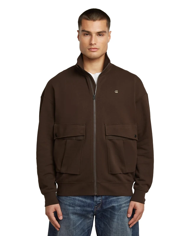 G-STAR Men's Rovic Full Zip Loose Sw Sweater, Brown (Deep Brown D27078-e209-a926), XL