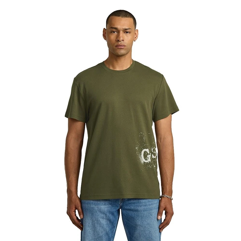 G-STAR 8719965012981 Sprayed Size, Green (Shadow Olive D26819-d976-b230), M - Image 1