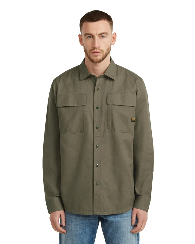 G-STAR Men's CPO Regular Shirt, Brown (Turf D23583-d913-273), XL