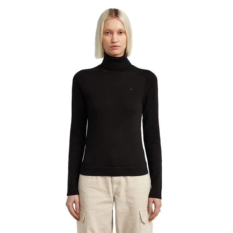G-STAR 8719965012981 Core Turtle Slim Knit Women's, Black (Dk Black D27713-b692-6484), XS