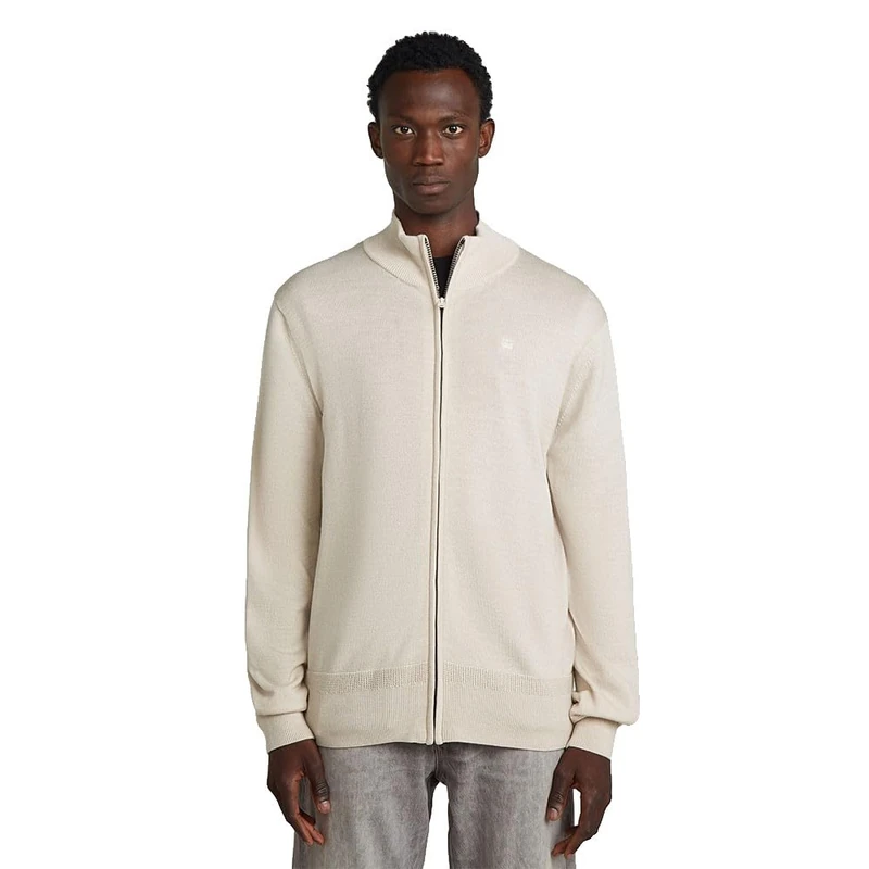 G-STAR Men's Premium Core Full Zip Knit Sweater, White (Whitebait D27711-b692-1603), M