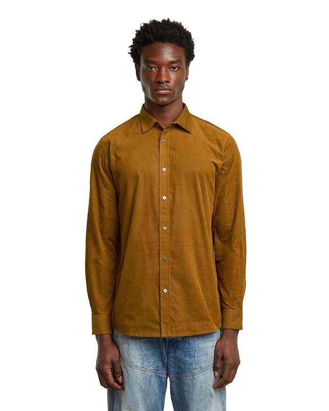 G-STAR Men's Clean Regular Shirt, Brown (Oxide Ocre D25196-d751-1329), L