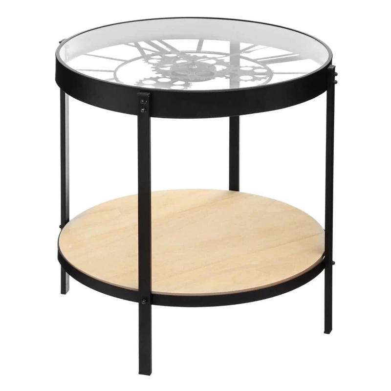 WELL HOME - Mechanical clock coffee table Ø51x49cm