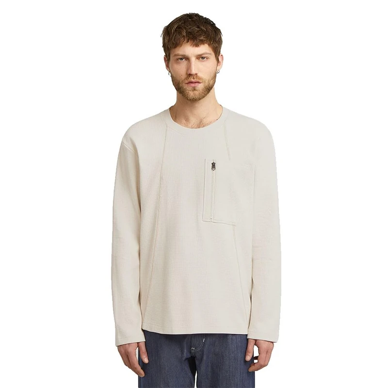 G-STAR Men's Tweeter A Line Pkt R T Ls T-Shirt, White (Whitebait D26827-e164-1603), XL