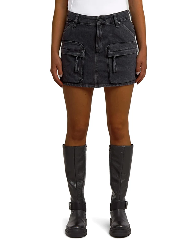 G-STAR 8719965012981 Mini Cargo Skirt Wmn, Black (Worn in Black Obsidian D27703-d772-g756), 26W - Image 1