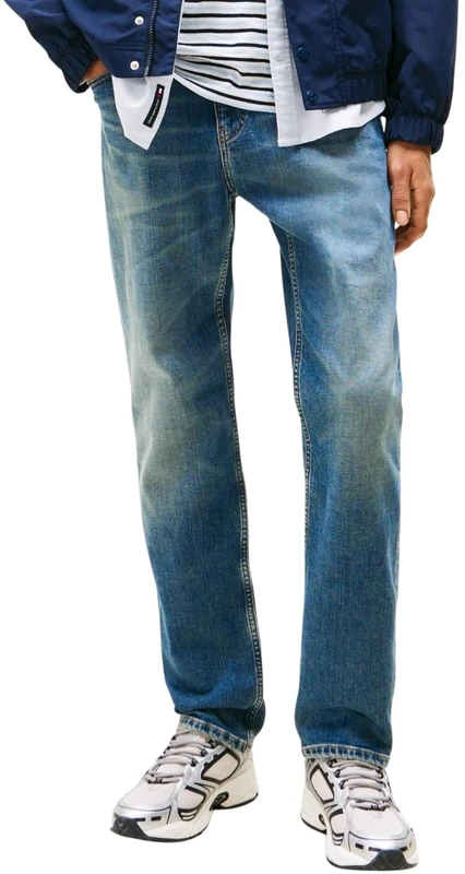 Tommy Jeans Men’s Ryan Slim Straight Leg Jeans, Blue (Denim Dark), 29W/32L