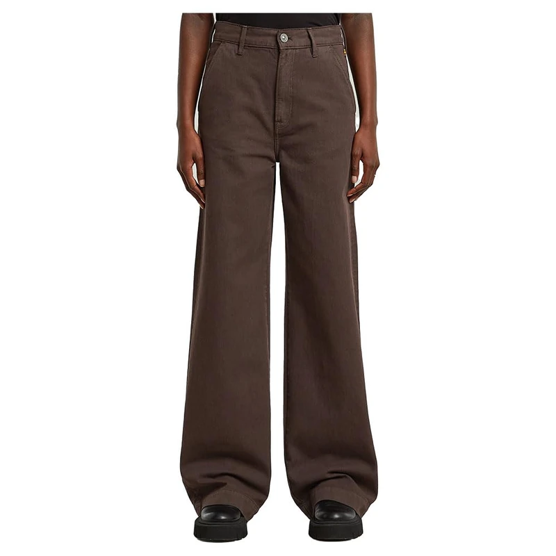 G-STAR Women's Deck 2.0 High Loose Chino Wmn Pants, Deep Brown Gd D26432-e078-h178, 27W x 30L