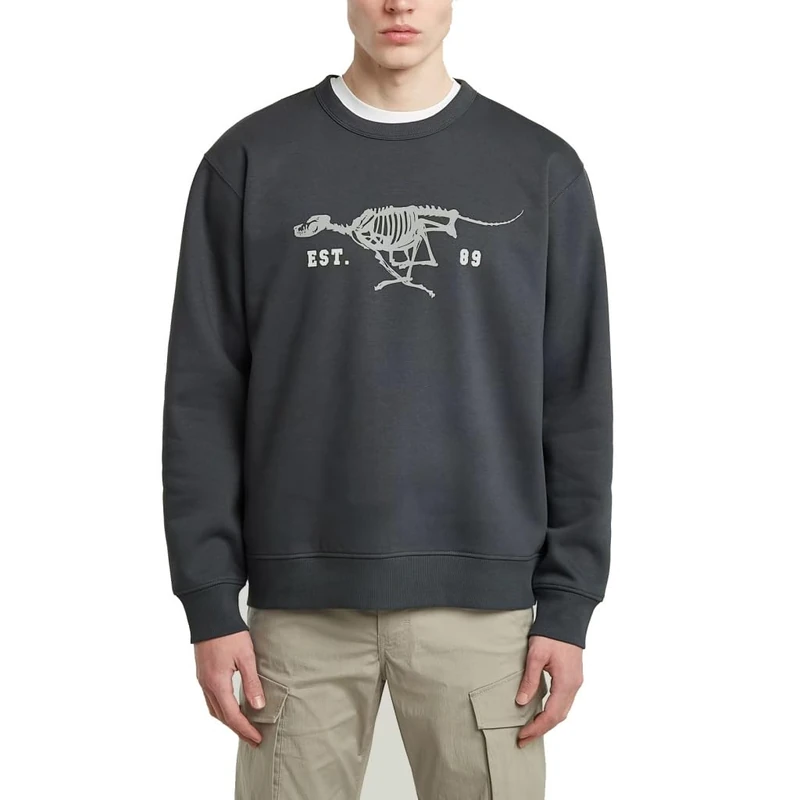 G-STAR Men's Running Dog Back Gr R Sw Sweater, Blue (India Ink D27095-d733-h392), S