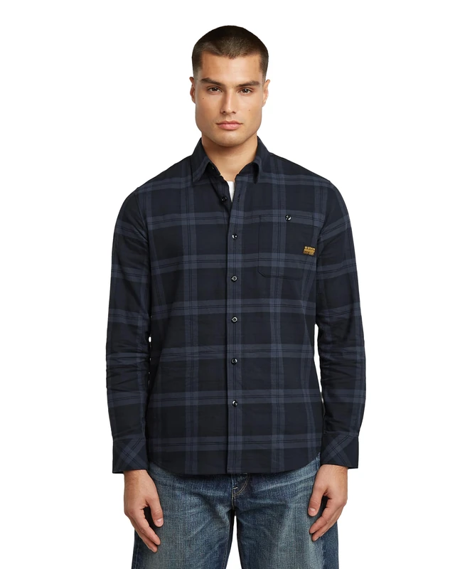 G-STAR Men's Bristum 2.0 Slim Shirt, Multicoloured (India Ink Toby Check D23553-d748-h520), M - Image 1