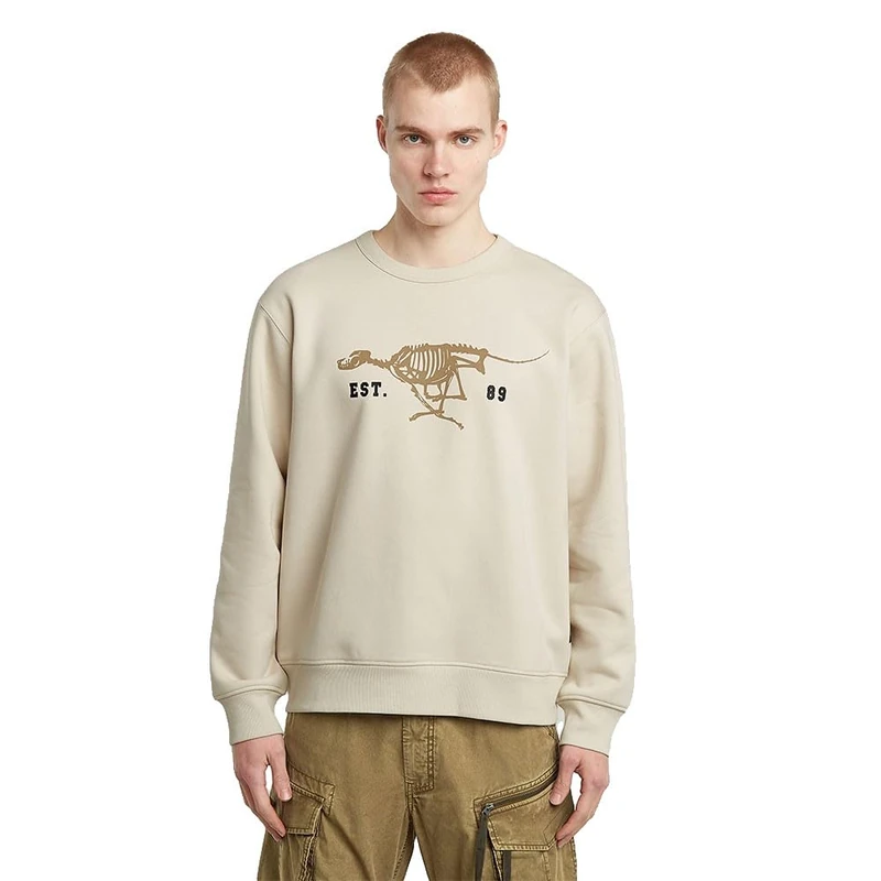 G-STAR Men's Running Dog Back Gr R Sw Sweater, White (Whitebait D27095-d733-1603), XL