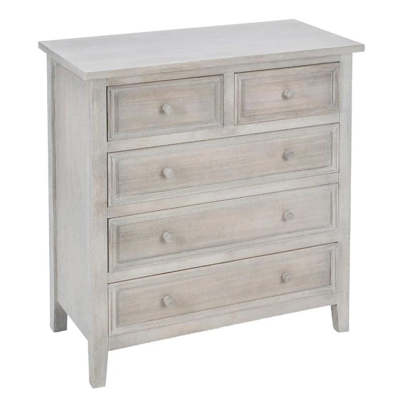 WELL HOME – Natural 5 Drawer Box in Oak Wood - Image 1