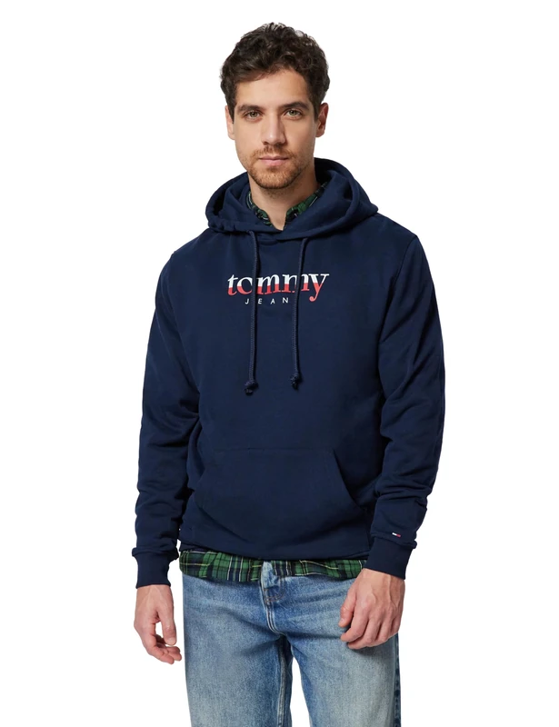 Tommy Jeans Men’s Regular Fit Hoodie, Blue (Dark Night Navy), XL