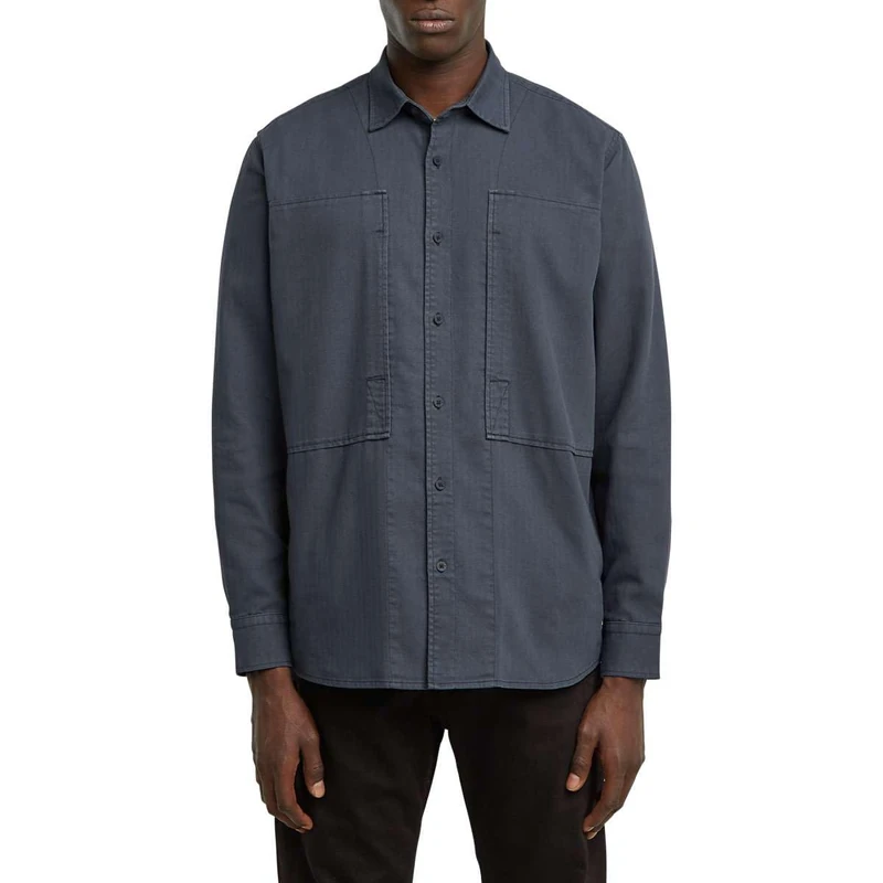 G-STAR Men's Panelled Pkt Regular Shirt Ls, Blue (India Ink Gd D26858-e075-h405), XXL