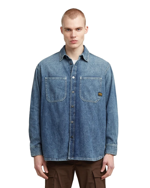 G-STAR Men's Relaxed 2-pkt Shirt Ls, Multicoloured (Faded Terme D27087-d946-h453), L