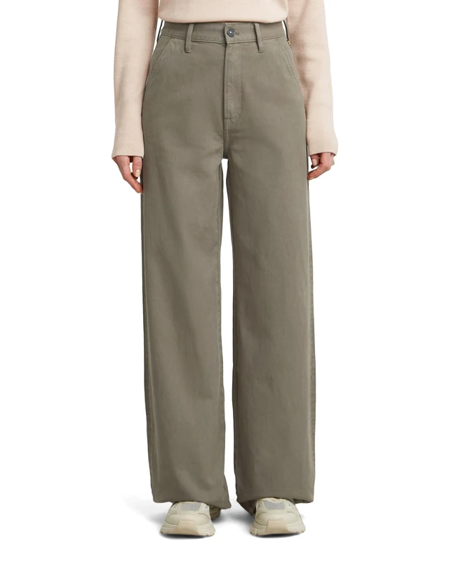 G-STAR Women's Deck 2.0 High Loose Chino Wmn Pants, Brown (Turf Gd D26432-e078-c982), 25W x 30L