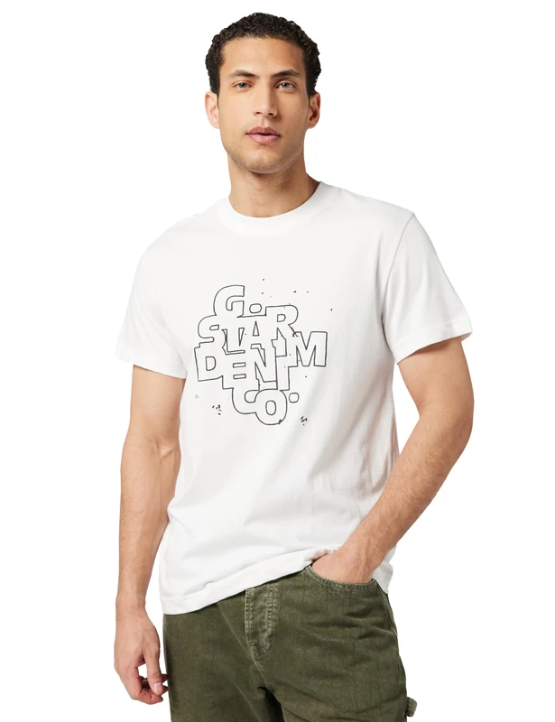 G-STAR 8719965012981 hd Print r t, White (White D26824-d975-110), L - Image 1