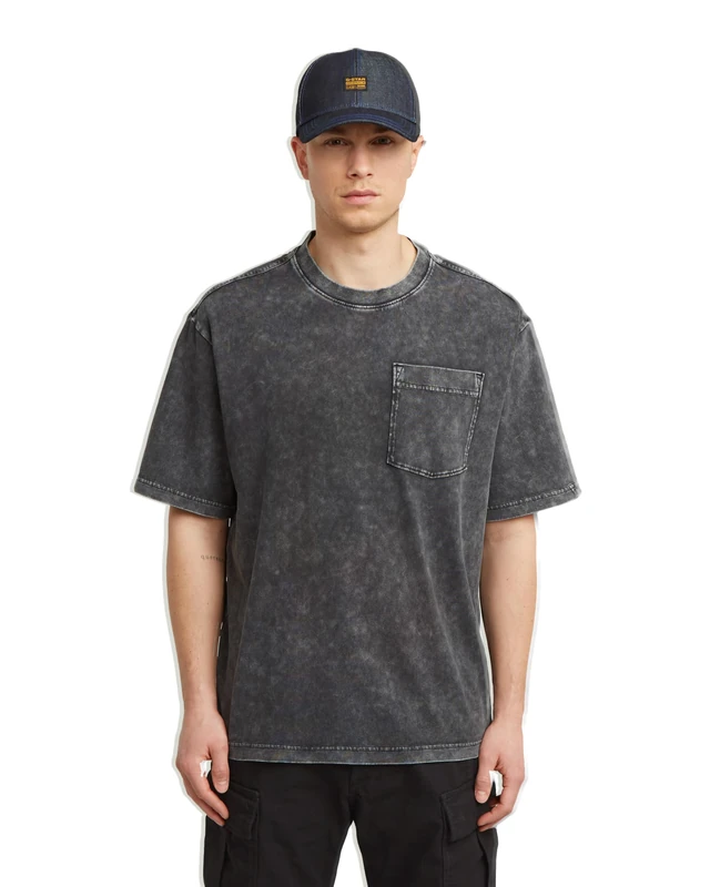 G-STAR 8719965012981 Washed Pocket R T, Black (Dk Black Smokey Gd D26825-c756-h590), XL