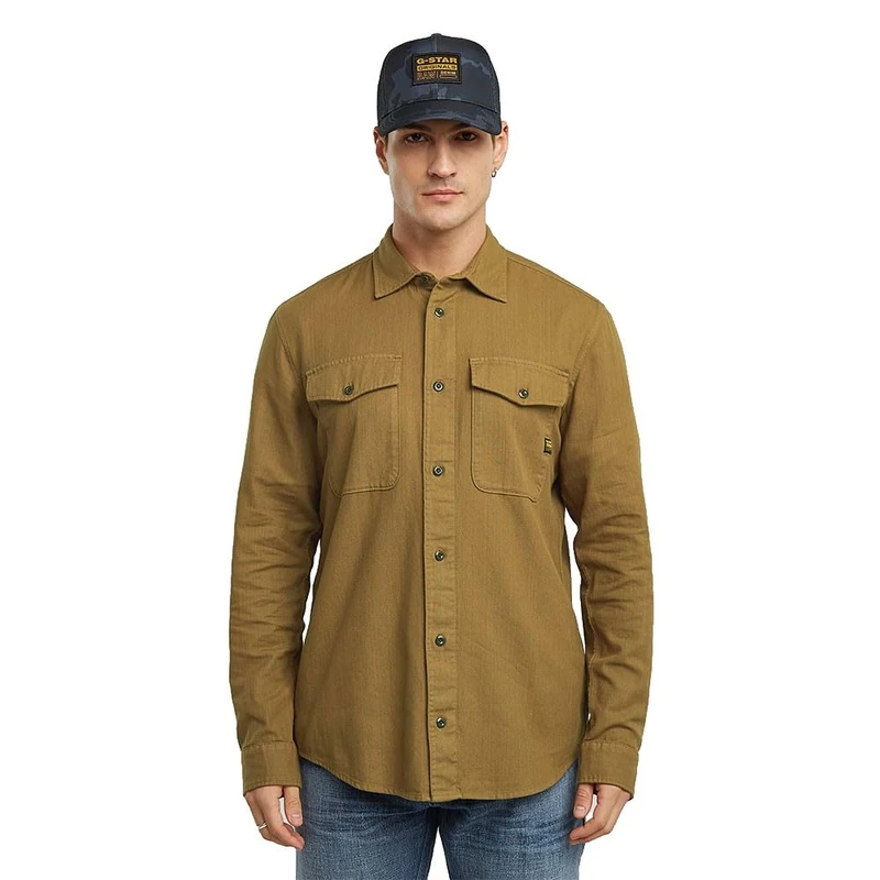 G-STAR Men's Marine Slim Long Sleeve Shirt, Brown (dk Fawn gd D24963-D454-B570), XS