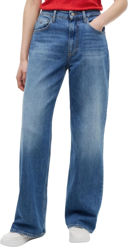 Tommy Jeans Women's Mia Mr Rlxd Str Bi0134 Co Dw0Dw20062 Straight, Denim (Denim Medium), 34W x 28L