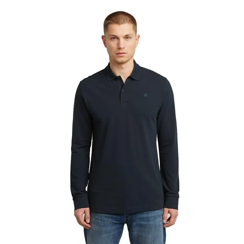 G-STAR 8719965012981 Dunda Slim Polo LS, Blue (Salute D27683-5864-c742), XL