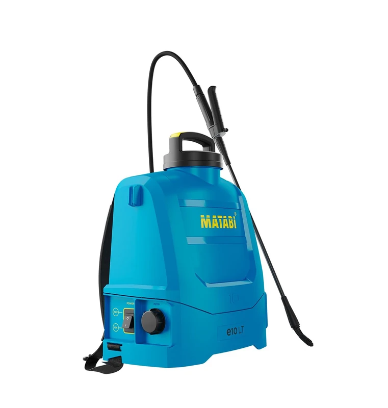 Matabi e10 LT Electric Sprayer - Removable Li-Ion Battery - Up to 150L Autonomy - Compact and Lightweight Design - Padded Straps - Ergonomic Tank - Nozzles Included - Made in Spain