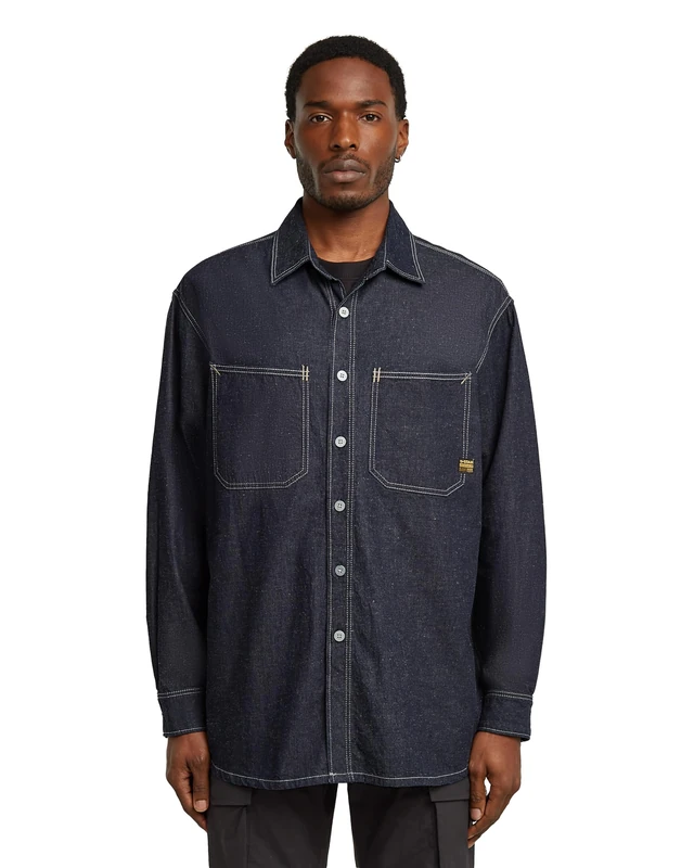 G-STAR Men's Relaxed 2-pkt Shirt Ls, Blue (Rinsed D27087-d306-082), XXL