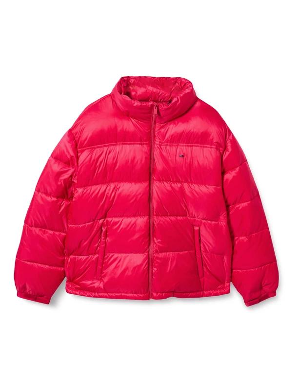 Tommy Jeans Women's Tjw Pckbl Hood Ess Puffer Ext Dw0Dw21619 Jacket, Red (Vintage Cerise), 4XL Grande