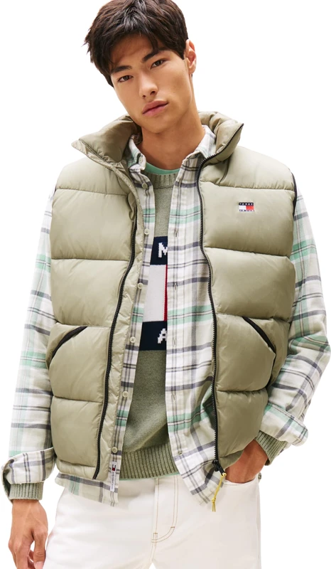 Tommy Jeans Men's TJM Vail Puffer Vest Dm0Dm22069, Green (Utility Sage), XL