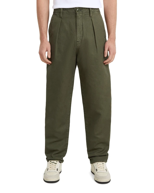 G-STAR Men's Pleated Chino Relaxed Tapered Pants - Grey 36/34