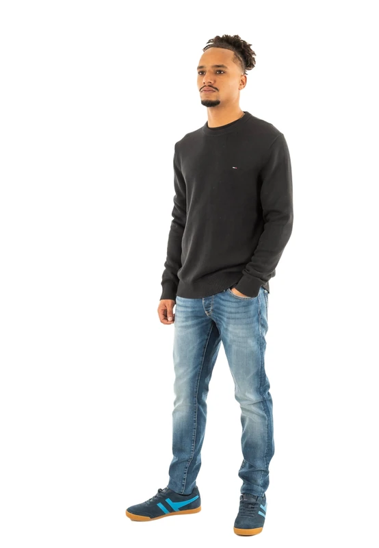 Tommy Jeans Mens TJM Slim Ext Dm0dm21787 Pullover Sweater, Black (Black), XL UK