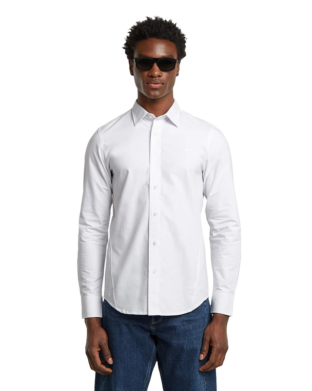 G-STAR Uniform Slim Shirt, Multicoloured (White/White Oxford D25176-c895-b579), M