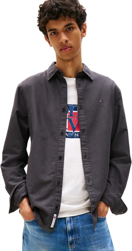 Tommy Jeans Men’s Regular Fit Oxford Shirt, Black (Black), 4XL