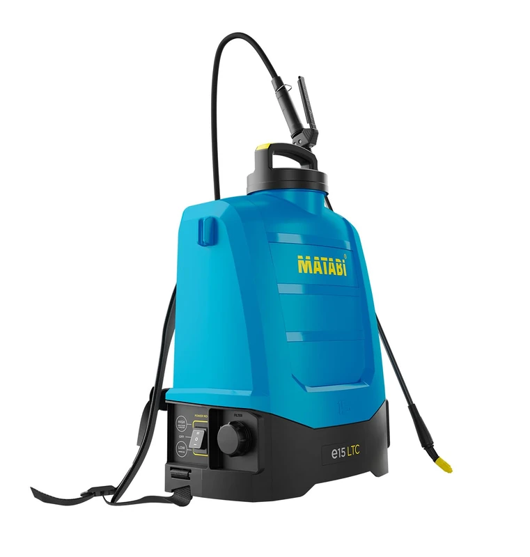 MATABI e15 LTC Electric Sprayer - Removable Li-ION Battery 20V - Up to 375L Battery Life - LTC Electronic Control - Ergonomic Straps - Includes 4 Nozzles - for Agriculture and Gardening