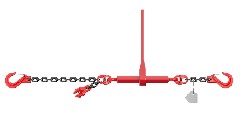 Dolezych PowerLash L-150 Tension Lashing Chain 2200 daN, 1 Piece, with Clevis Hook, 2 m Length, Chain 6-8, Black/Red