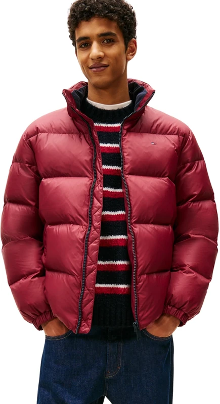 Tommy Jeans Men's TJM Essential Down Jacket Ext Dm0Dm19786, Red (Red Wine), XL