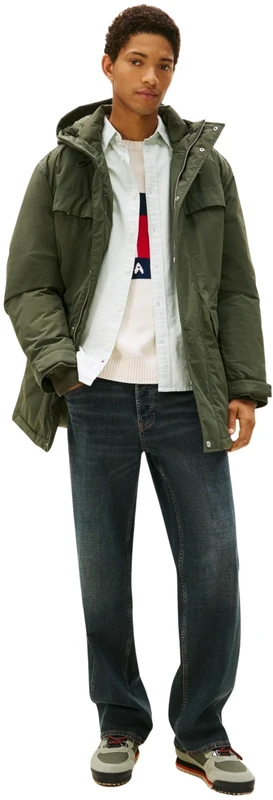 Tommy Jeans Men’s City Ready Parka with Hood, Green (Pewter Green), L