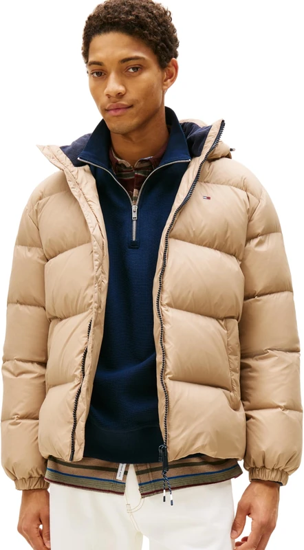 Tommy Jeans Men's Warm Essential Down Puffer Jacket - Beige