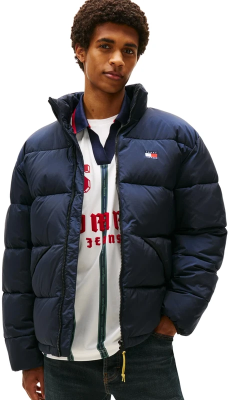 Tommy Jeans Men's TJM Vail Puffer Ext Dm0Dm22040 Jacket, Blue (Dark Night Navy), S