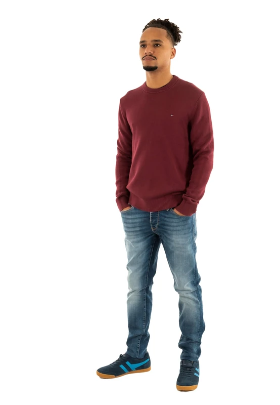 Tommy Jeans Men’s Slim Fit Jumper, Red (Red Wine), 4XL