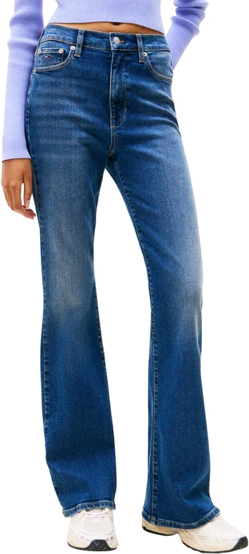 Tommy Jeans Women's Sylvia Flared Jeans, Blue (Denim Dark), 28W/34L