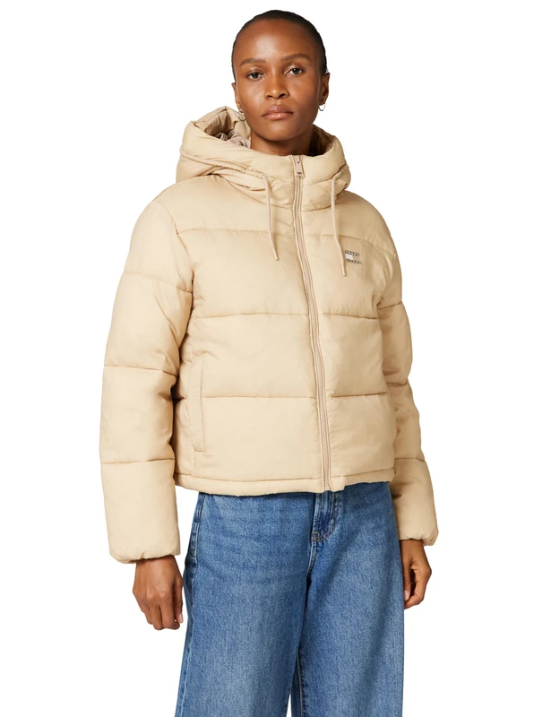Tommy Jeans Women's TJW HOODED PUFFER JACKET DW0DW21625, Brown, XL