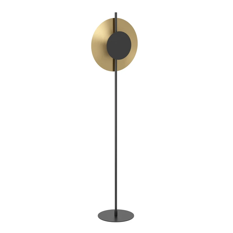 Eglo LED Floor lamp Tocina, Standing Light with indirect Lighting, Elegant Light, Living Room Made of Metal in Black and Brushed Brass, Warm White, H 150 cm